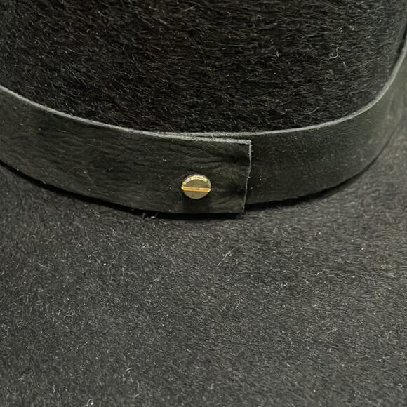 Janessa Leone Wool Fedora Hat Black Packable New - Picture 5 of 9